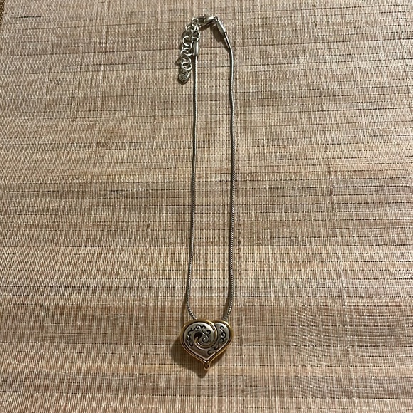 Brighton Necklace - Silver with etched heart with a gold swirl - Picture 6 of 7